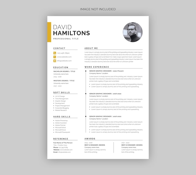 Curriculum minimo o design del modello di cv