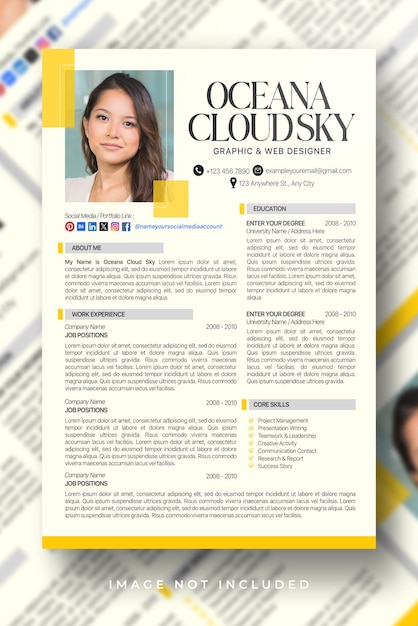 Curriculum o modello CV pulito, moderno e color crema