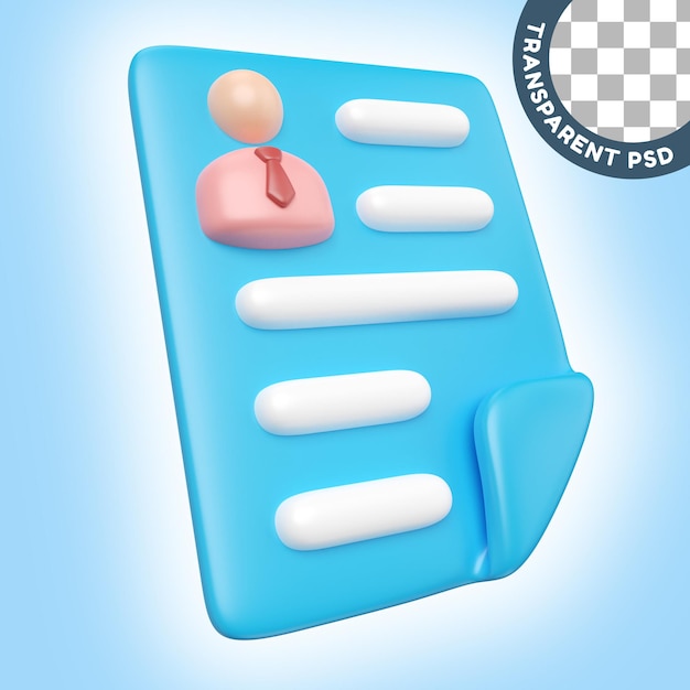 Curriculum Vitae 3D Illustration Icon