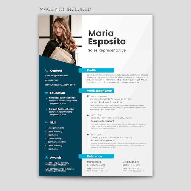 Curriculum vitae moderno CV moderno foto spot incluso