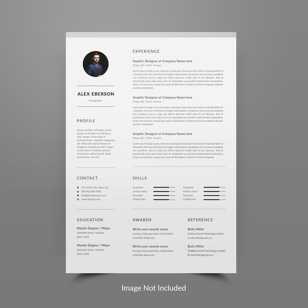 Currículum vitae o plantilla de CV editable