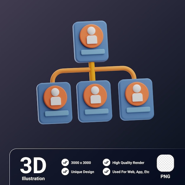 Curriculum Vitae Object Hierarchy 3D Illustration