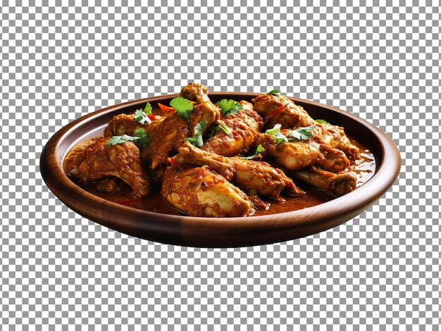 Curry de pollo sabroso aislado sobre fondo transparente