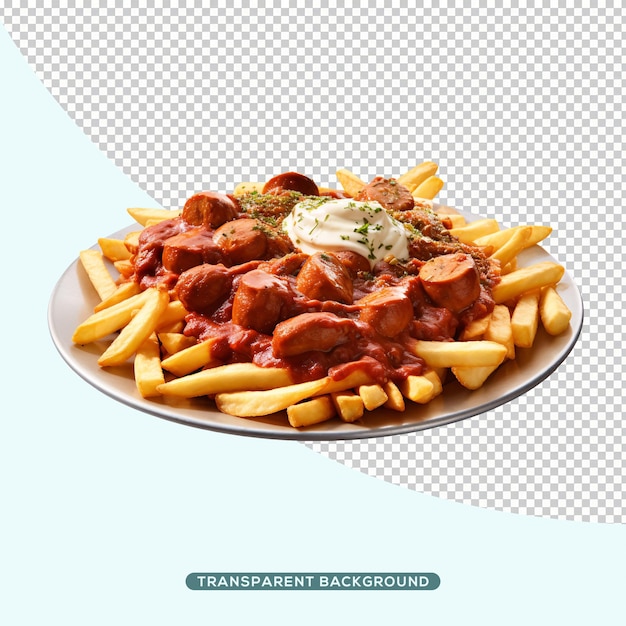 PSD currywurst auf dem teller