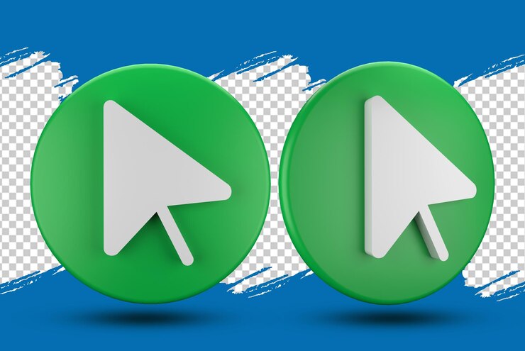PSD cursor 3d o icono de flecha para computadora