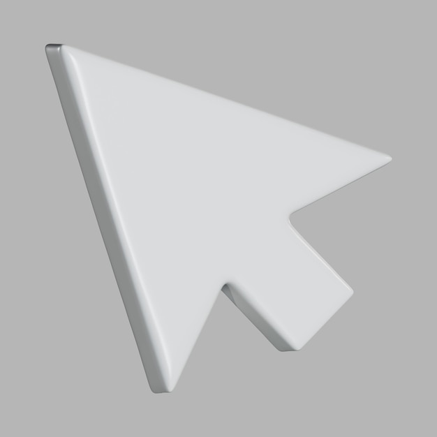 Cursor de rato em 3D Flecha branca