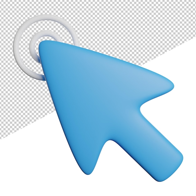 Cursor doppelklick vorderansicht 3d-rendering-icon-darstellung auf transparentem hintergrund