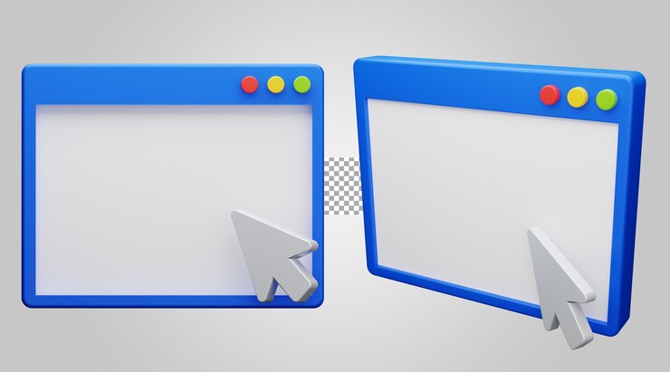 PSD cursor de internet del navegador sobre fondo transparente ilustración 3d