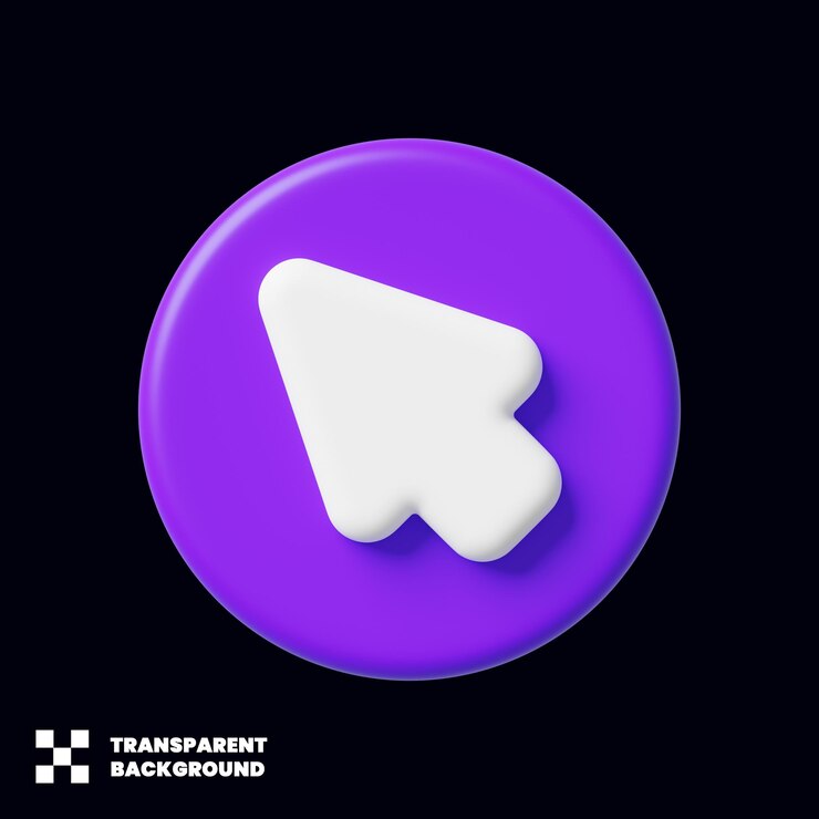 PSD cursor seta ponteiro ícone 3d