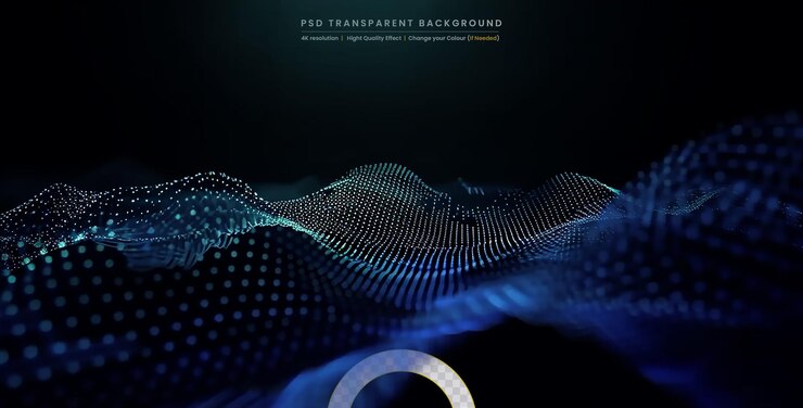 PSD curva de onda de efecto de luz líneas coloridas en fondo transparente
