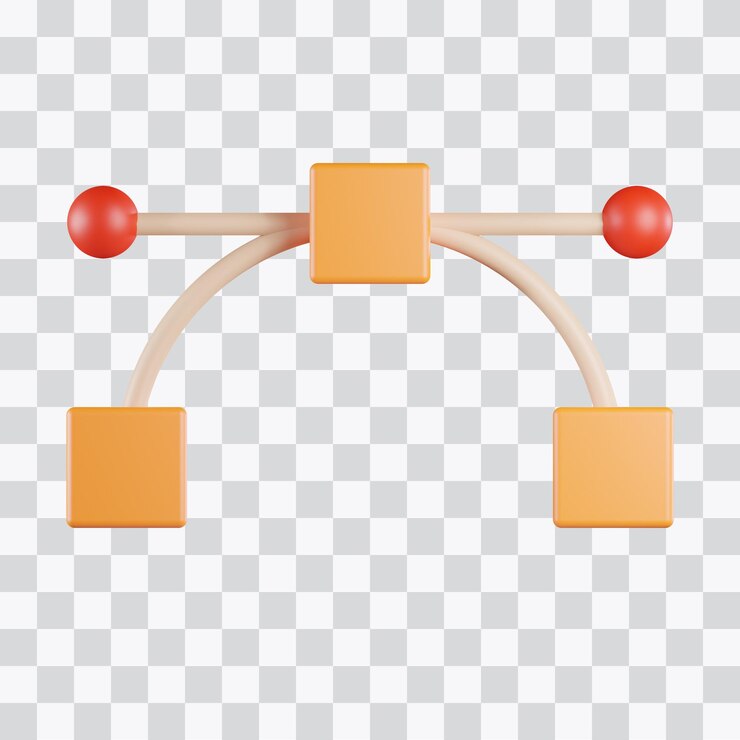 PSD curve vector path 3d icon