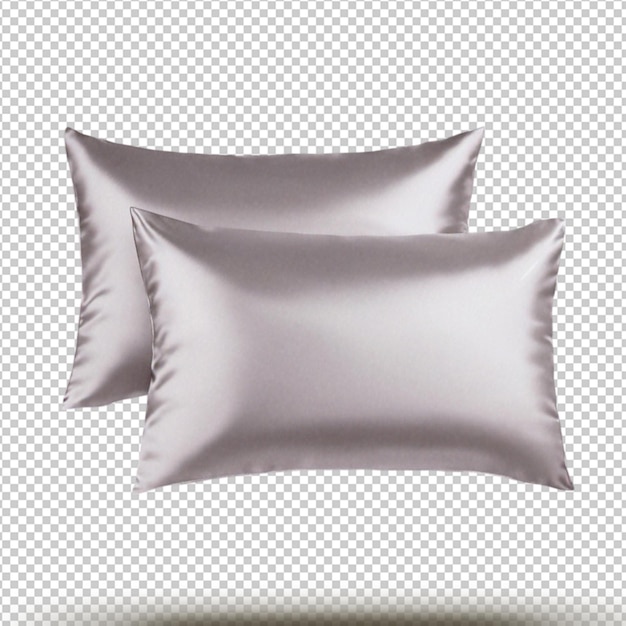 Cusa de almohada de seda de lujo aislada sobre un fondo transparente