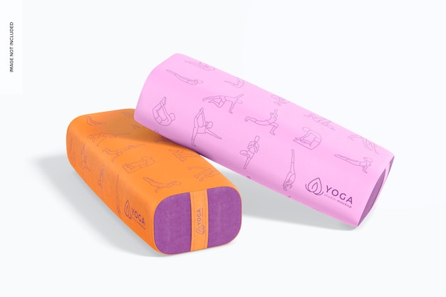 Cuscini Yoga rettangolari Mockup appoggiati