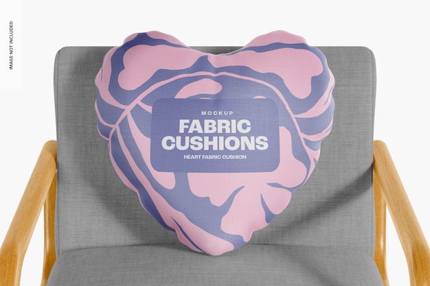 Cuscino in tessuto cuore Mockup, vista frontale