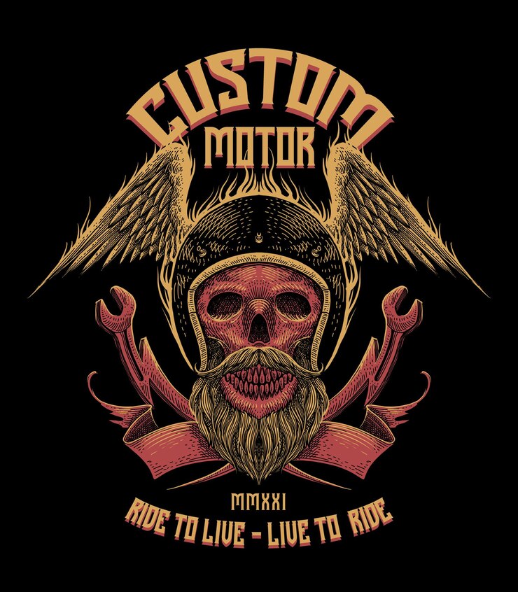 PSD custom bike skull logo