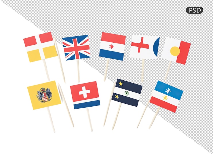PSD custom country mini flags