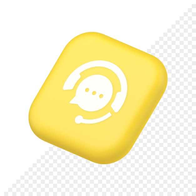customer support live chat service button information messaging consulting 3d isometric icon