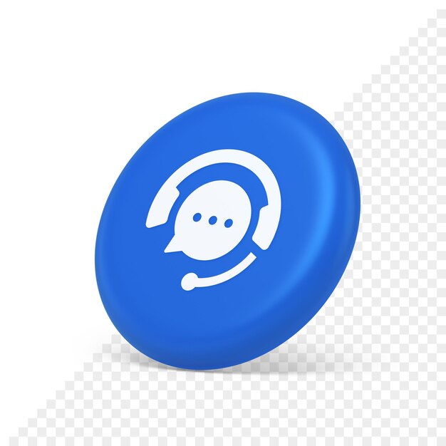 customer support live chat service button information messaging consulting 3d side view icon