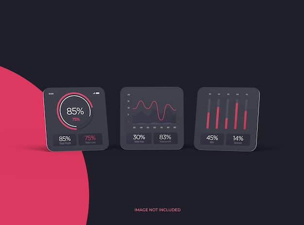 customizable mockup with square cards for design presentation 3d rendering