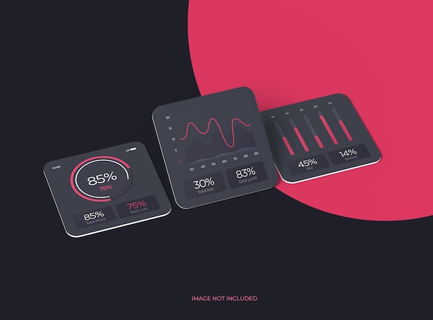 customizable mockup with square cards for design presentation 3d rendering