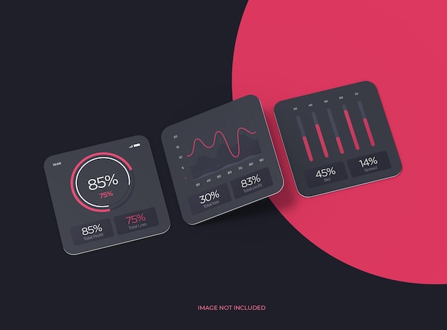 customizable mockup with square cards for design presentation 3d rendering