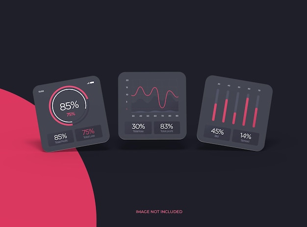 customizable mockup with square cards for design presentation 3d rendering