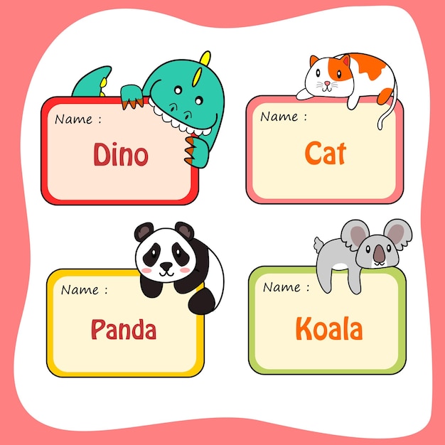 Cute Animal Name Tags for Kids