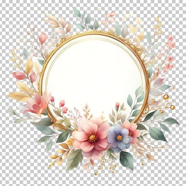 PSD cute aquarela floral transparente fundo de convite de casamento