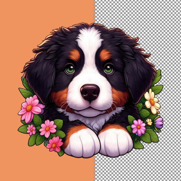 PSD cute baby dog vector para crianças png