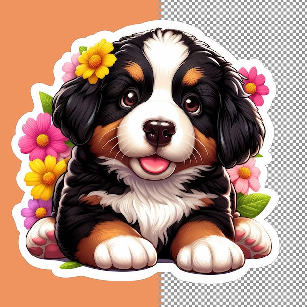 PSD cute baby dog vector para crianças png