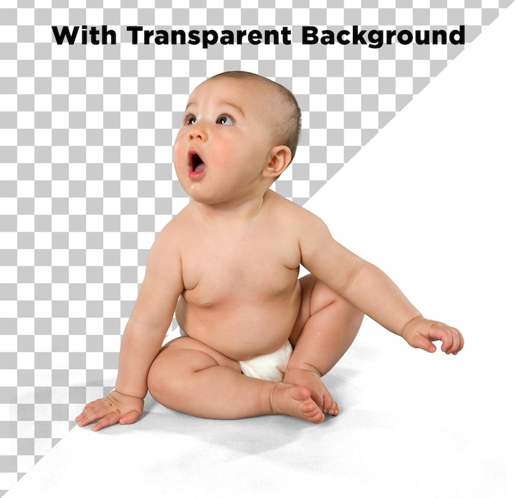 PSD cute baby infant isolated on transparent background