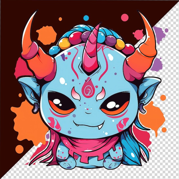 PSD cute baby monster game character cute mascot character