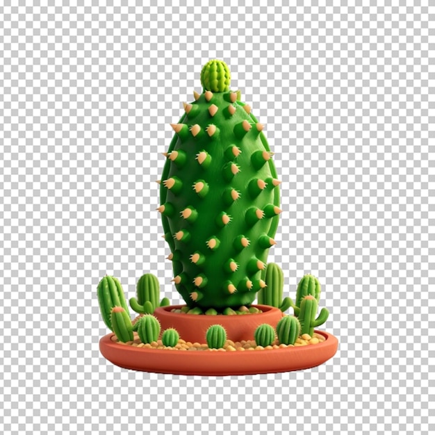 PSD cute cactus plant png