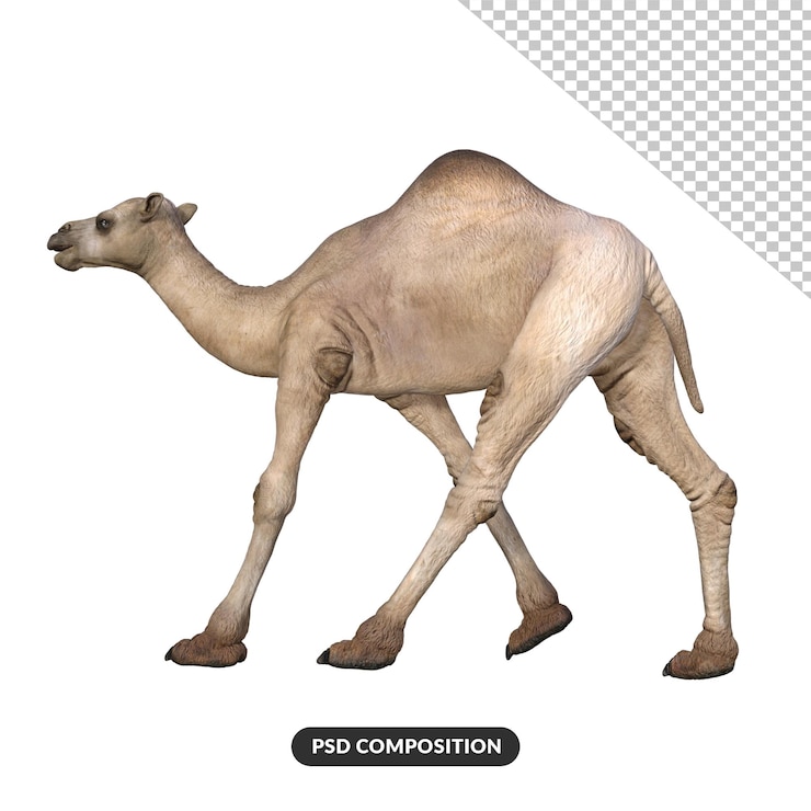 PSD cute camel 3d rendering