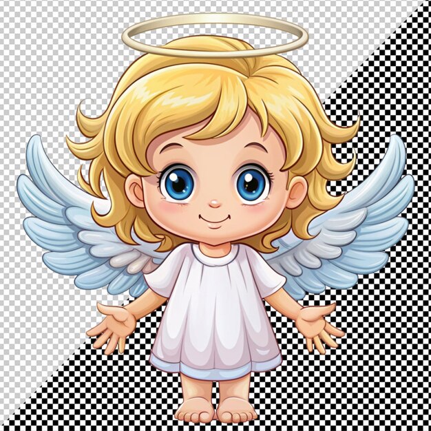 PSD cute cartoon little angel vector on transparent background