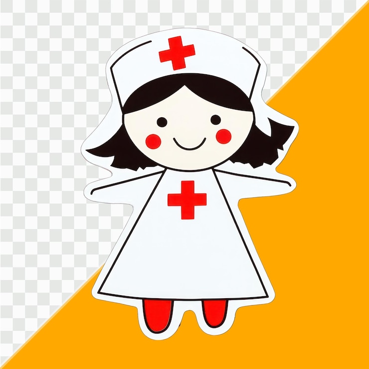PSD cute cartoon nurse sticker