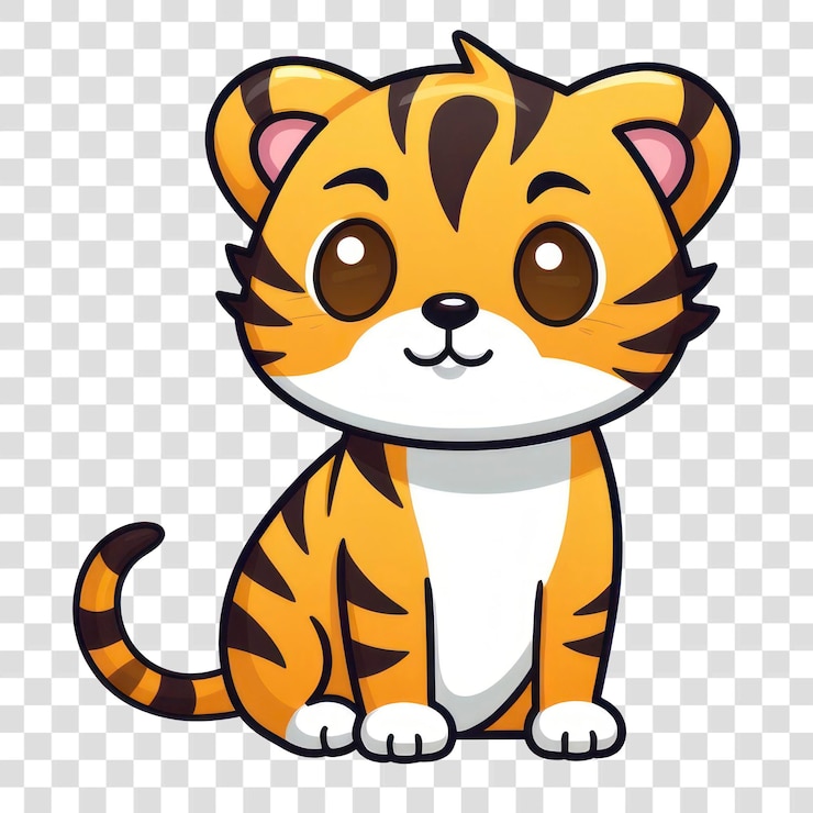 PSD cute cartoon tiger illustration