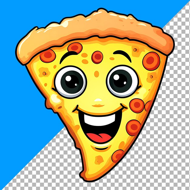 PSD cute clipart de pizza souriant pour l'illustration de la conception de l'autocollant.