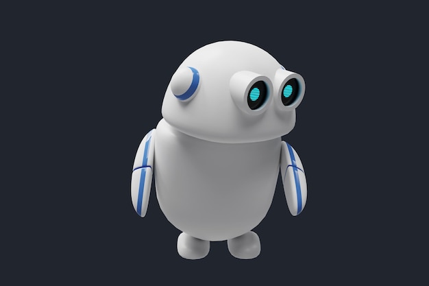 cute conversational copilot ai character 3d rendering