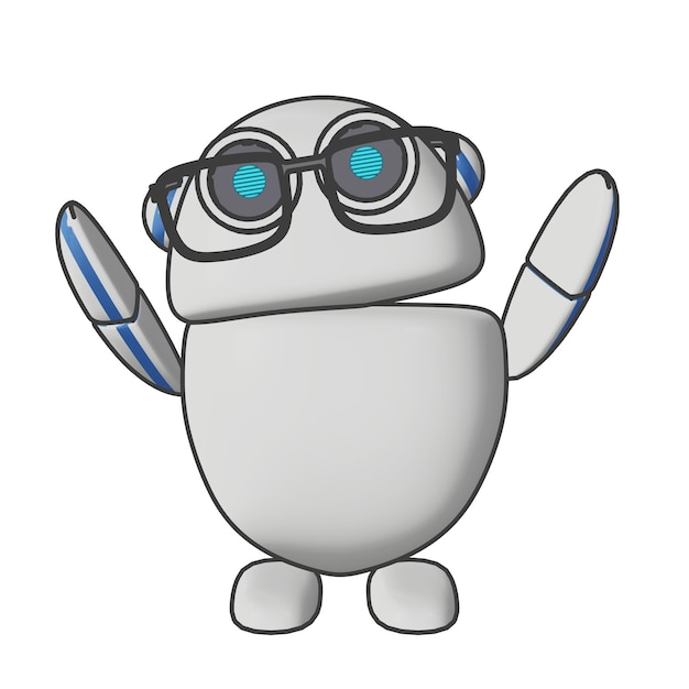 Cute Conversational copilot AI Character 3d rendering