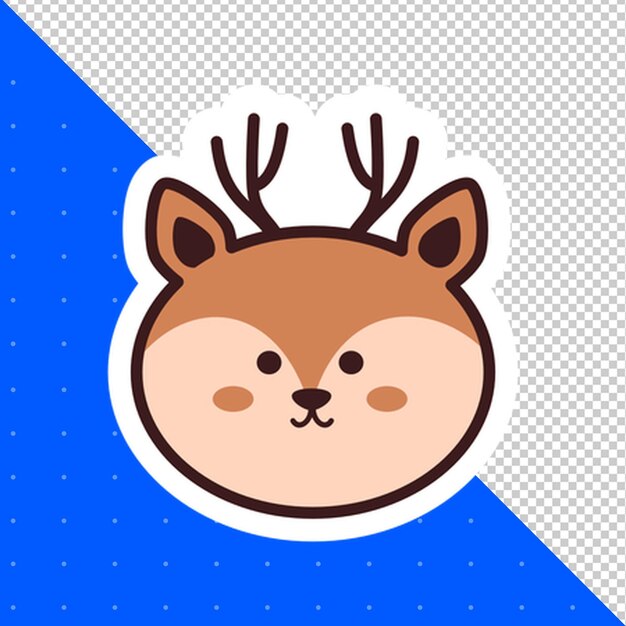 Cute Deer Sticker Illustrazione PNG sfondo trasparente