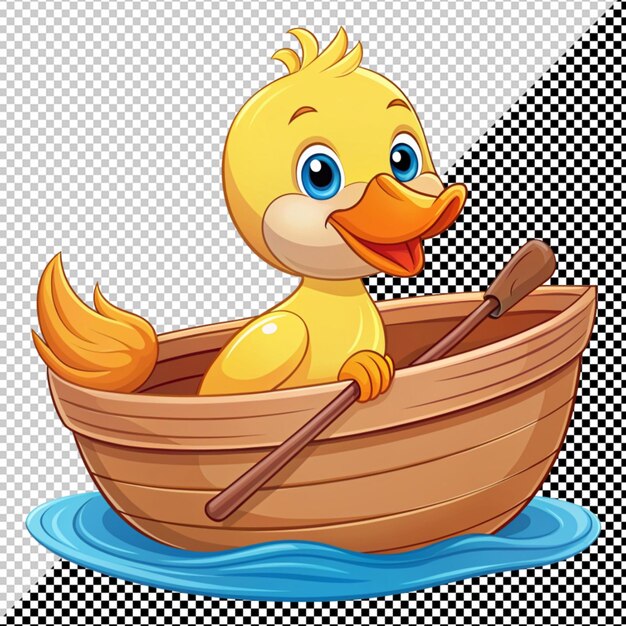 PSD cute duck on boat