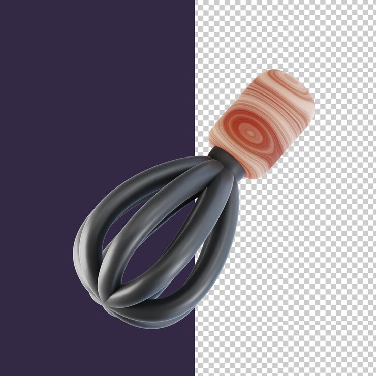 PSD cute egg wisk 3d icon with natural wood texture lo mejor para la interfaz de usuario del amplificador de la página de destino del elemento gráfico