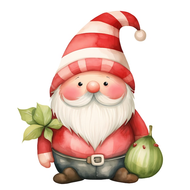 PSD cute funny gnome summer clipart ilustração