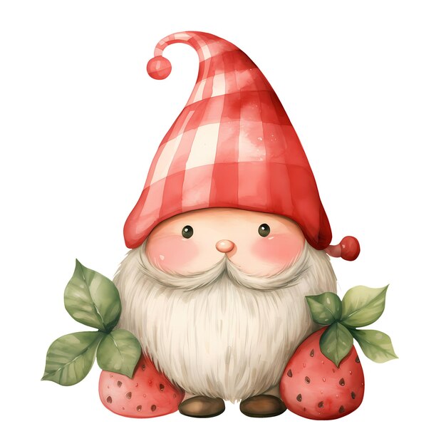 PSD cute funny gnome summer clipart ilustração