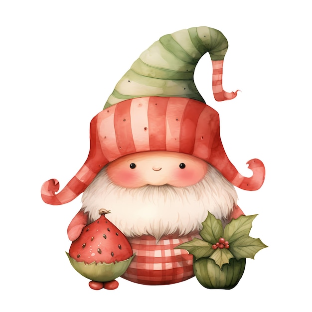 PSD cute funny gnome summer clipart ilustração