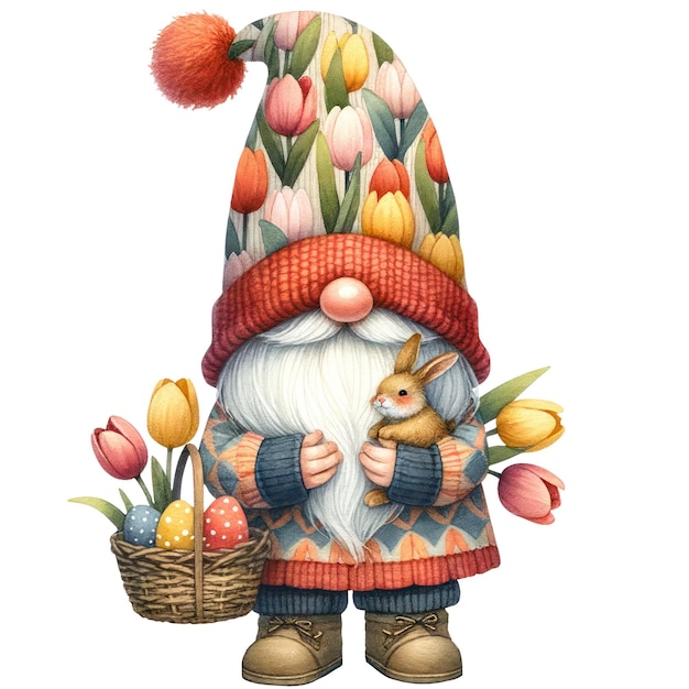 PSD cute gnome ostertag clipart-illustration