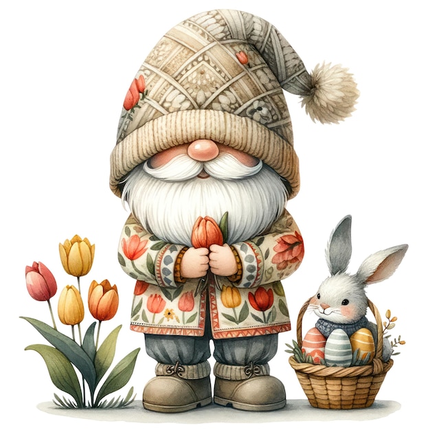 PSD cute gnome ostertag clipart-illustration