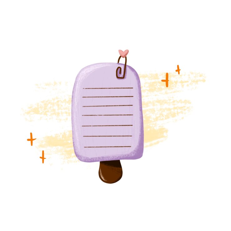 PSD cute illustration sticky note for planner decor hand drawing pencil texture