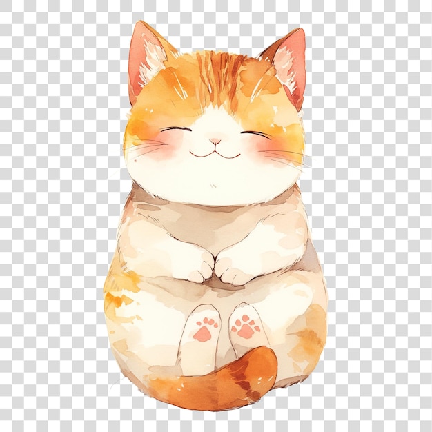 PSD cute kitten cartoon style isolated on transparent background png
